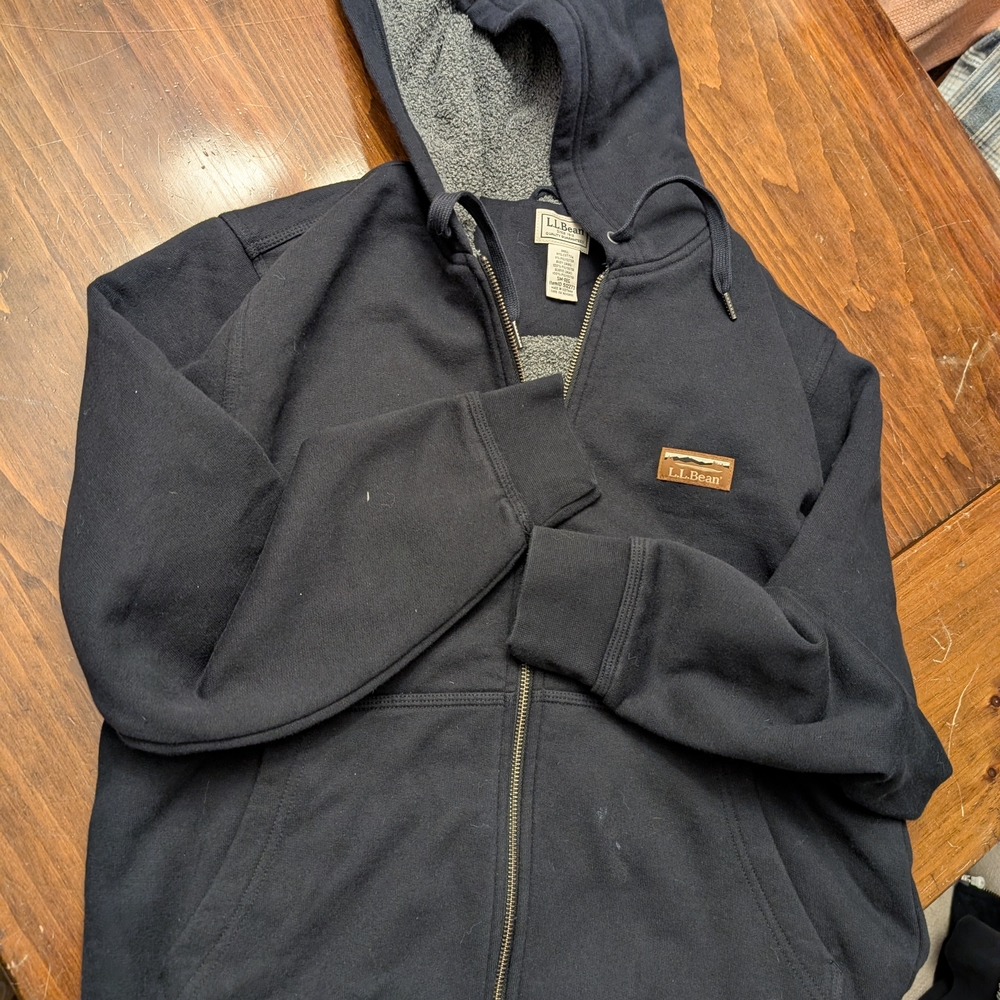 L.L. Bean Men's Black Hooded Sweater